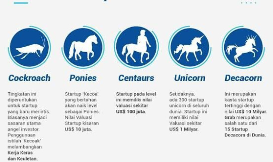 Tingkatan Startup Unicorn Decacorn