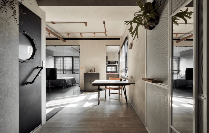 Industrial minimalism interior attitude