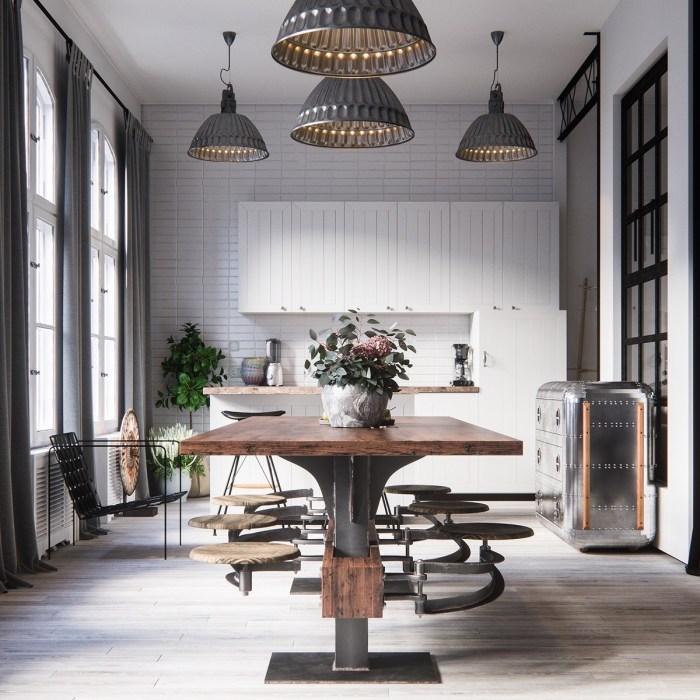 Industrial dining room style design visualizer pix studio 3d