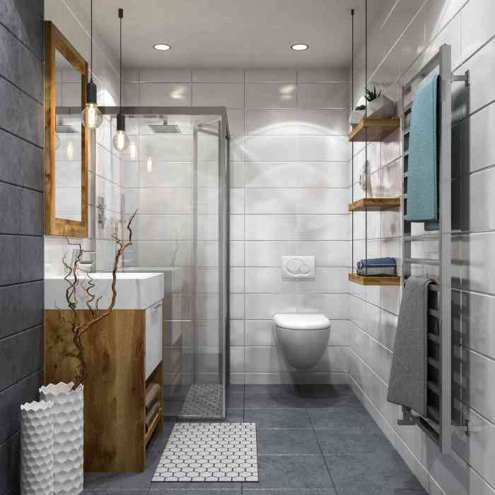 Reclaimed wood industrial bathroom