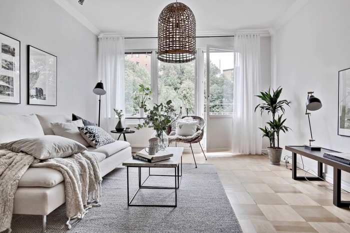 Scandinavian home style with green accents