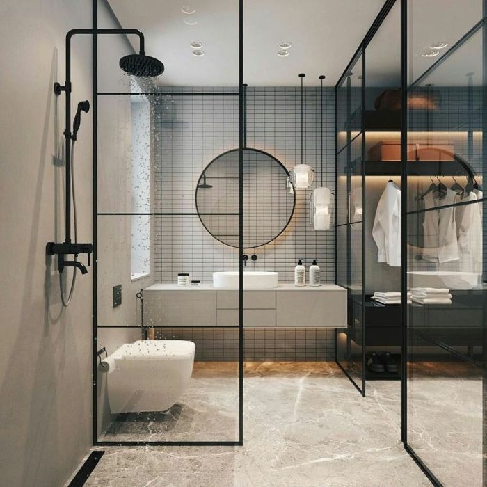 Modern industrial bathroom design