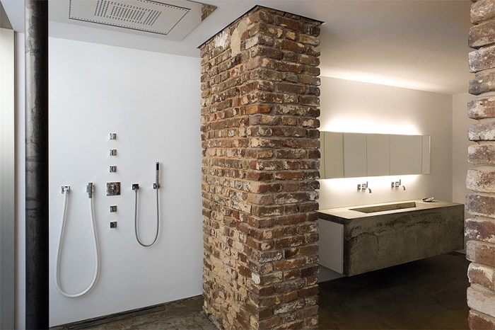 Bathroom brick ideas exposed walls masculine Bathroom brick ideas exposed walls masculine