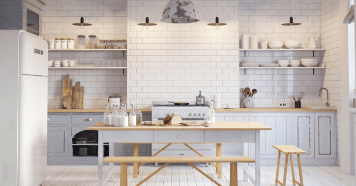 Nuansa alami di dapur Skandinavia